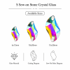 G&J Wholesale S-Shaped Glass Sew-On Stone