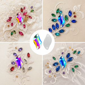 G&J Wholesale S-Shaped Glass Sew-On Stone