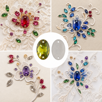 G&J Wholesale Oval Glass Sew-On Stone
