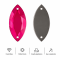 G&J Wholesale Flat Cut Marquise Faceted Acrylic Sew-On Rhinestones Two-Hole