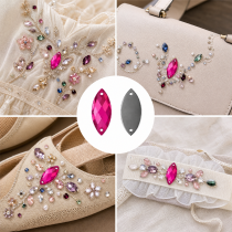 G&J Wholesale Marquise Cabochon Acrylic Sew-On Rhinestones Two-Hole