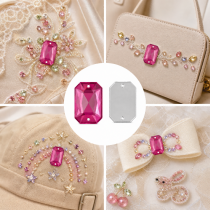 G&J Wholesale Flat Rectangle Chamfered Acrylic Sew-On Rhinestones Two-Hole