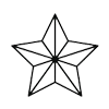 Five-pointed star rhinestone shape
