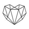 Heart-shaped rhinestone shape