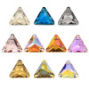 Triangle Crystal Flat Back Button | K9 Glass, Multi-Color | Plated Base | DIY Garment Accessories