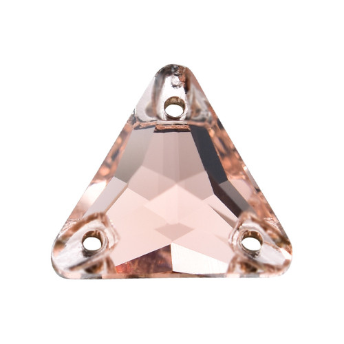 Triangle Crystal Flat Back Button | K9 Glass, Multi-Color | Plated Base | DIY Garment Accessories