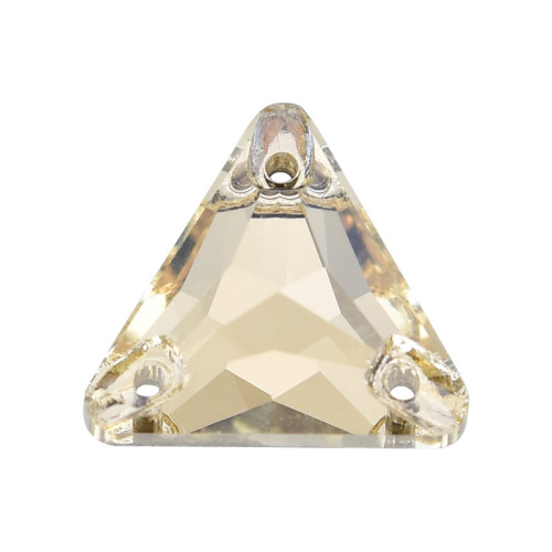 Triangle Crystal Flat Back Button | K9 Glass, Multi-Color | Plated Base | DIY Garment Accessories