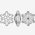 Pointed snowflakes | K9 Glass, fancy stone | jewelry accessorie | crystal | rhinestone