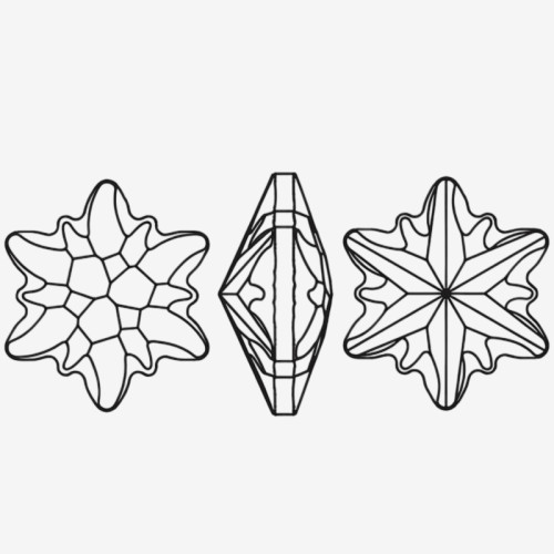 Pointed snowflakes | K9 Glass, fancy stone | jewelry accessorie | crystal | rhinestone