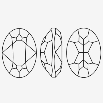 Pointed bottom ellipse | K9 Glass, fancy stone | jewelry accessorie | crystal | rhinestone