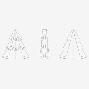 Christmas tree pointed bottom diamond  | K9 Glass, fancy stone | jewelry accessorie | crystal | rhinestone