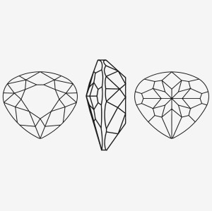 Fat peach heart-shaped diamond | K9 Glass, fancy stone | jewelry accessorie | crystal | rhinestone