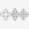 cross pointed bottom diamond | K9 Glass, fancy stone | jewelry accessorie | crystal | rhinestone