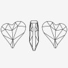 Crooked Heart Pointed bottom diamond | K9 Glass, fancy stone | jewelry accessories | crystal | rhinestones
