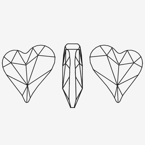 Crooked Heart Pointed bottom diamond | K9 Glass, fancy stone | jewelry accessories | crystal | rhinestones