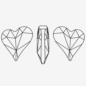Crooked Heart Pointed bottom diamond | K9 Glass, fancy stone | jewelry accessories | crystal | rhinestones
