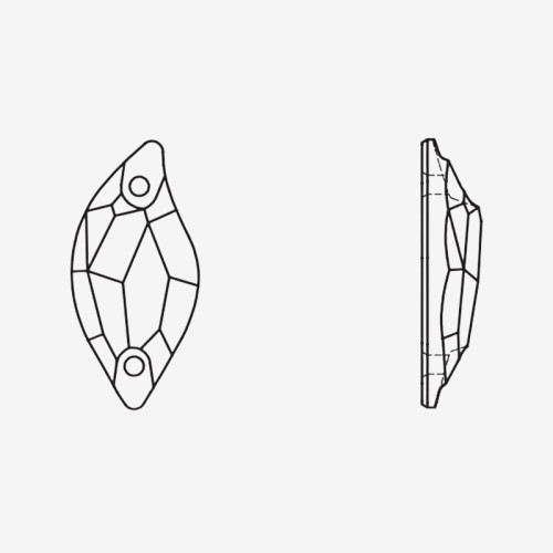 willow leaves 2 holes stones | K9 Glass, fancy stone | jewelry accessories | crystal | rhinestones