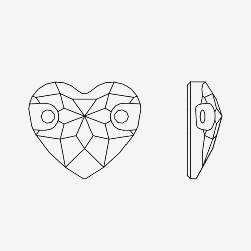 Peach Heart Fat Heart 2 holes stones | K9 Glass, fancy stone | jewelry accessories | crystal | rhinestones