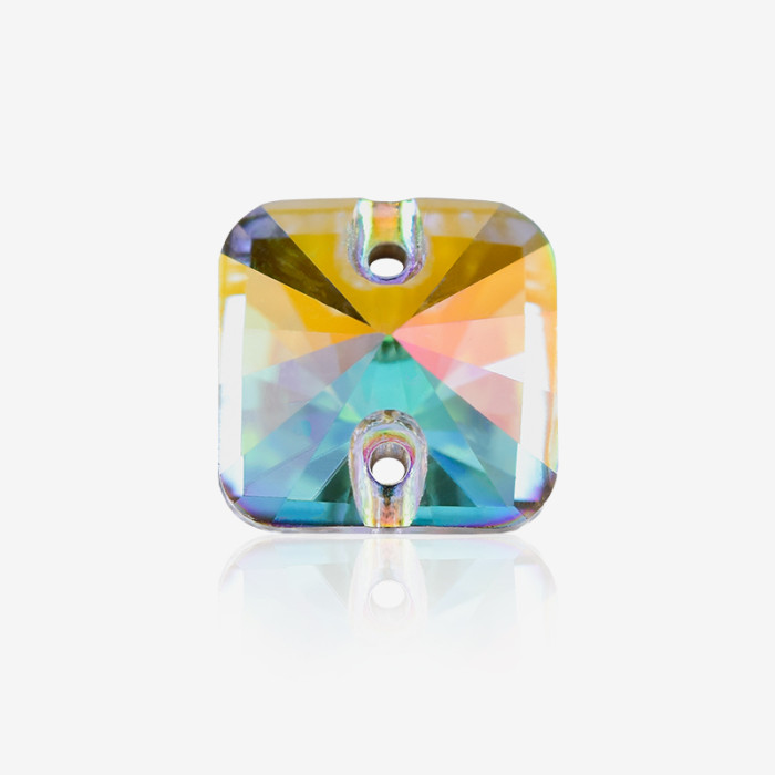 Square rounded satellite surface 2 holes stones  | K9 Glass, fancy stone | jewelry accessories | crystal | rhinestones