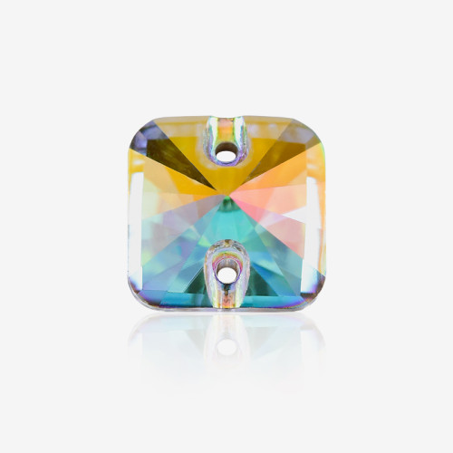 Square rounded satellite surface 2 holes stones  | K9 Glass, fancy stone | jewelry accessories | crystal | rhinestones