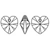 Heart-shaped onehole stones |  K9 Glass, fancy stone | jewelry accessories | crystal | rhinestones