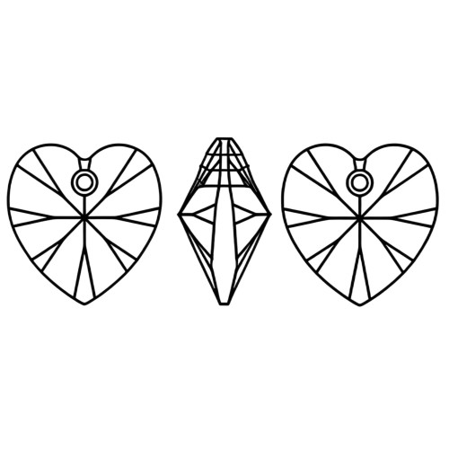 Heart-shaped onehole stones |  K9 Glass, fancy stone | jewelry accessories | crystal | rhinestones