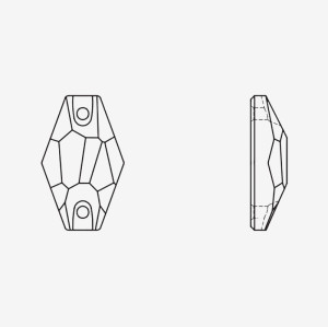 vase two holes stones | K9 Glass, fancy stone | jewelry accessories | crystal | rhinestones