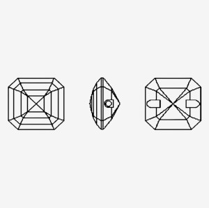 Princess square two holes stones | K9 Glass, fancy stone | jewelry accessories | crystal | rhinestones