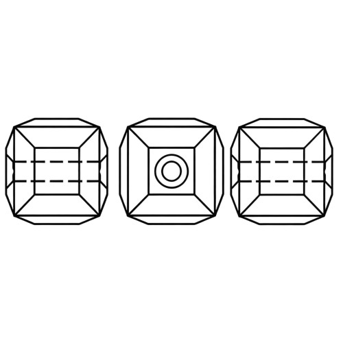 Square through hole beads | K9 Glass, fancy stone | jewelry accessories | crystal | rhinestones