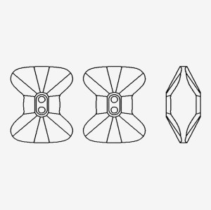 Bow tie two-hole stone | K9 Glass, fancy stone | jewelry accessories | crystal | rhinestones