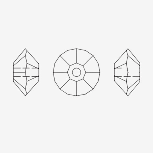 UFO Button Double Hole Stone | K9 Glass, fancy stone | jewelry accessories | crystal | rhinestones