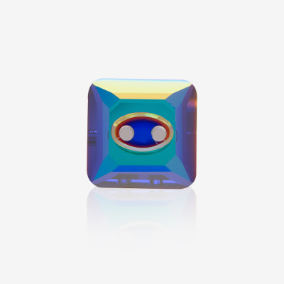 Square rectangular double-hole stone | K9 Glass, fancy stone | jewelry accessories | crystal | rhinestones