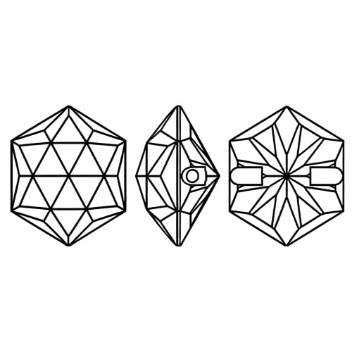 Hexagonal horizontal hole| K9 Glass, fancy stone | jewelry accessories | crystal | rhinestones