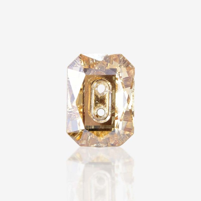 Rectangular octagonal double-hole stone| K9 Glass, fancy stone | jewelry accessories | crystal | rhinestones