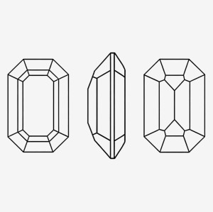 Rectangular octagonal flat pointed bottom stone | K9 Glass, fancy stone | jewelry accessories | crystal | rhinestones