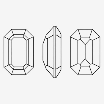 Rectangular octagonal flat pointed bottom stone | K9 Glass, fancy stone | jewelry accessories | crystal | rhinestones