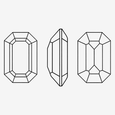 Rectangular octagonal flat pointed bottom stone | K9 Glass, fancy stone | jewelry accessories | crystal | rhinestones