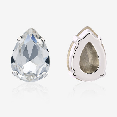 Claw drilling water drop stone| K9 Glass, Multi-Color | Plated Base | DIY Garment Accessories