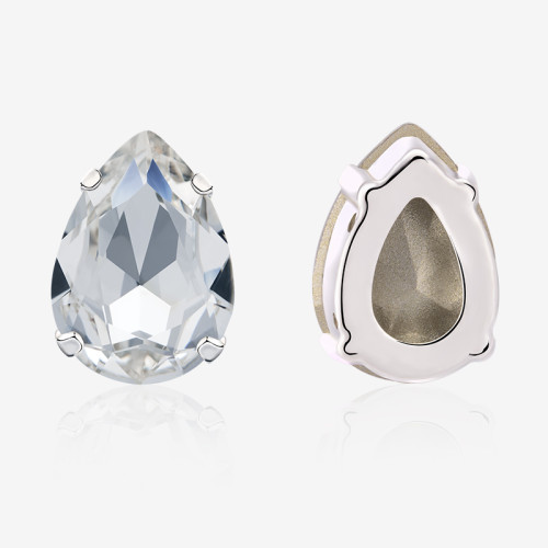 Claw drilling water drop stone| K9 Glass, Multi-Color | Plated Base | DIY Garment Accessories