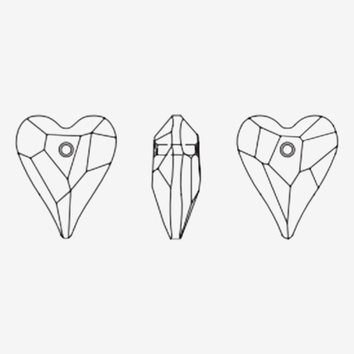 Heart-shaped pointed bottom single hole stone | K9 Glass, fancy stone | jewelry accessories | crystal | rhinestones