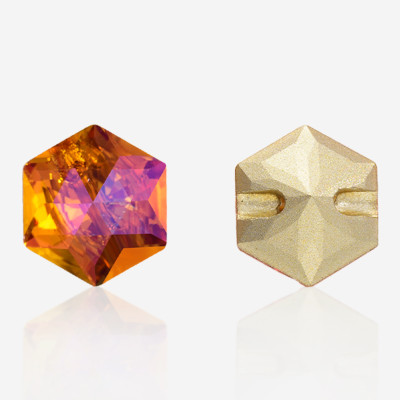 Hexagonal horizontal hole| K9 Glass, fancy stone | jewelry accessories | crystal | rhinestones