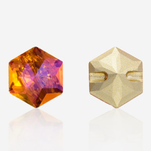 Hexagonal horizontal hole| K9 Glass, fancy stone | jewelry accessories | crystal | rhinestones