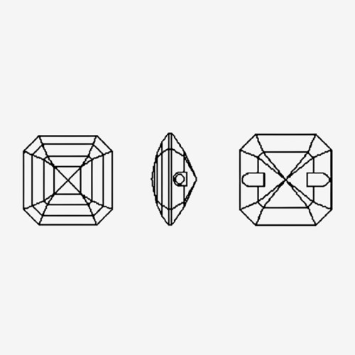 Princess square two holes stones | K9 Glass, fancy stone | jewelry accessories | crystal | rhinestones