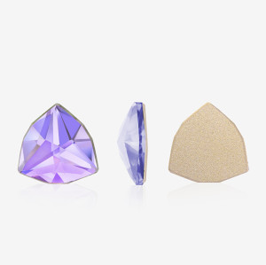 Triangular fat square flat back gemstone | K9 Glass, Multi-Color | Plated Base | DIY Garment Accessories