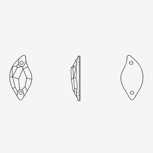 willow leaves 2 holes stones | K9 Glass, fancy stone | jewelry accessories | crystal | rhinestones