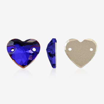 Peach Heart Fat Heart 2 holes stones | K9 Glass, fancy stone | jewelry accessories | crystal | rhinestones