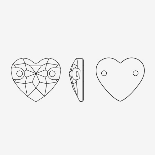 Peach Heart Fat Heart 2 holes stones | K9 Glass, fancy stone | jewelry accessories | crystal | rhinestones