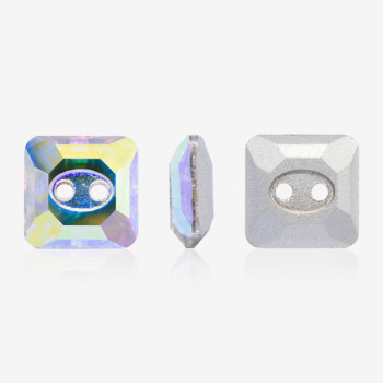 Square rectangular double-hole stone | K9 Glass, fancy stone | jewelry accessories | crystal | rhinestones
