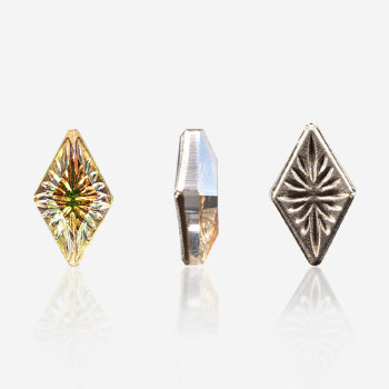 Rhombus Carved Curved Gemstone | K9 Glass, fancy stone | jewelry accessorie | crystal | rhinestone