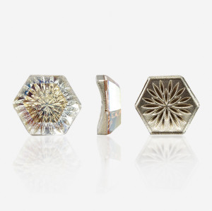 Hexagonal Carved Curved Pointed-Back Gemstone| K9 Glass, fancy stone | jewelry accessorie | crystal | rhinestone